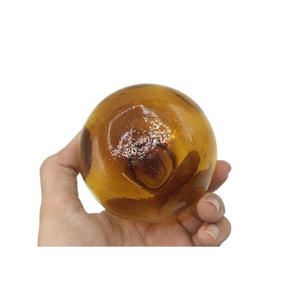 Vintage Amber ART Glass Fruit, Art Glass Pear - Picture 2 of 9